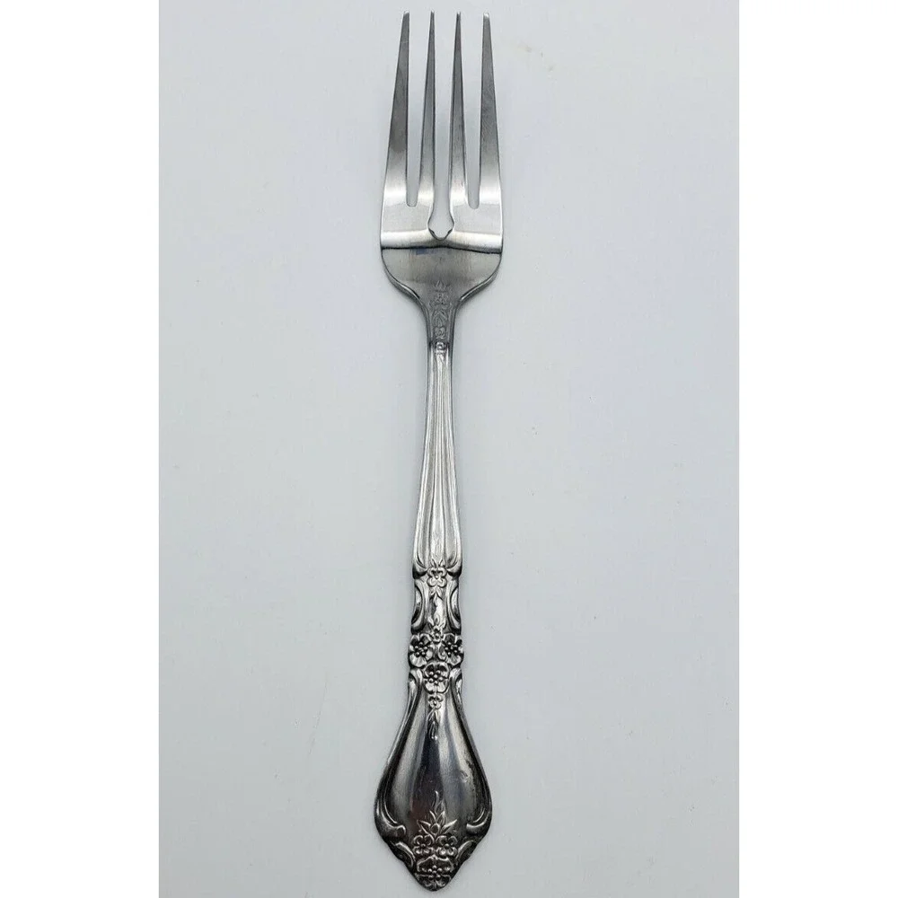 Rogers Co. Stanley Roberts Kings Berry Pattern Salad Fork‎ Stainless Korea
